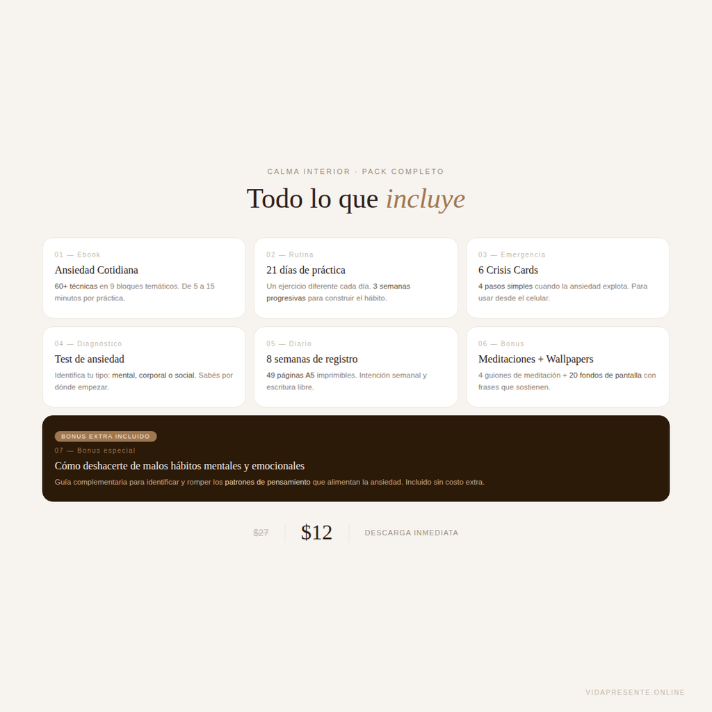Ansiedad Cotidiana — Pack Completo de Autorregulación | Calma Interior